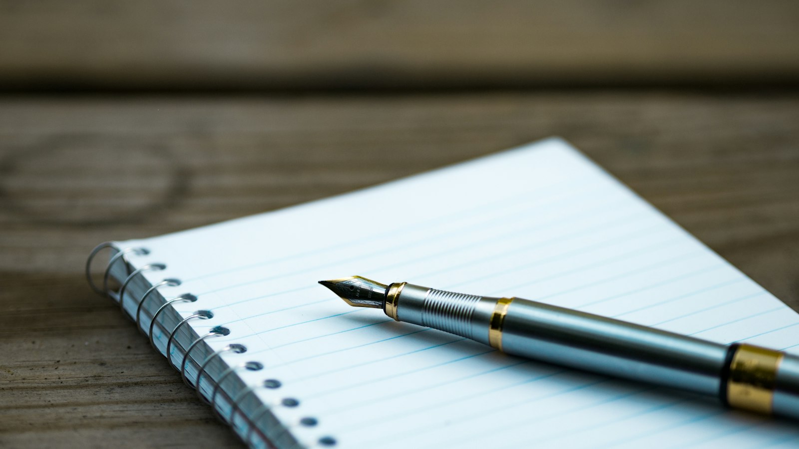 Fountain pen writing on paper